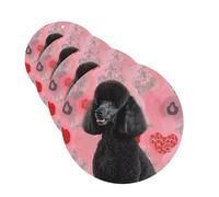 Pink Poodles Dogs Car Air Fresheners Cards Set of 4 Pieces Personalized Car Fresheners Gifts for Men Women Auto Aromatherapy Tablets Hanging Scented Cards for Wardrobe Bathroom