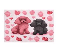 Pink Poodles Dogs Door Mat,Entryway Carpet Thick Welcome Mat for Front Door,Non-Slip Washable Pet Rug Super Absorbent Entryway Rugs Dirt Trapper Entrance Mats for Bedroom