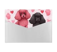 Pink Poodles Dogs File Organizer,Portable Premium Accordion File Folder with 6 Pockets, Receipt Paper and Bill Document Organizer - Aesthetic Paper Organizer Folder for Home,Office