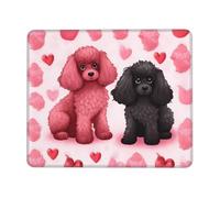 Pink Poodles Dogs Mouse Pad Waterproof Gaming Mousepad for Office Computer Mousepads for Desk Pad with Non-Slip Rubber Base Washable Cloth Mouse Mat 7 x 8.6 in