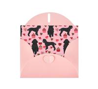 Pink Poodles Dogs Pearl Paper Greeting Card - Premium Quality Blank Greeting Cards For All Occasions Birthday Greeting Cards Thank You Cards Congratulations Cards