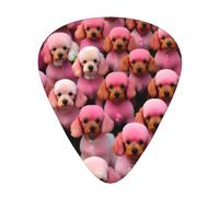 Pink Poodles Dogs Print 12 Pieces Guitar Picks For Guitars And Ukulele, Unique Guitar Present