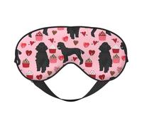 Pink Poodles Dogs Print Comfortable Eye Mask Full Coverage Lightweight Men Women Outdoor Travel Relaxation