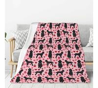 Pink Poodles Dogs Print Lightweight Warm Blanket Soft Thick Blankets Bedroom Camping Living Room Traveling