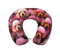 Pink Poodles Dogs Print Travel Pillow - Memory Neck Pillow For Adults,Children, Convenient & Portable U Shaped Pillows
