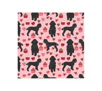 Pink Poodles Dogs Printed Square Jigsaw Puzzle 12.8x12.8 CM, Puzzle Challenging Game for Adults Gifts, Family Fun Decorative Wall Decor
