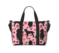 Pink Poodles Dogs Printed Travel Duffel Bag for Women Men - Weekend Overnight Bags with Adjustable Shoulder Strap and Handle