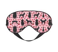 Pink Poodles Dogs Printing Double Side Soft Eye Mask Reversible Design, Adjustable for Snug Fit, Blocks Light Eye Mask