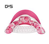 (pink) Pool Float with Canopy Inflatable Pool Lounge Chair for Adults Swimming Pool Water Chair Lounger for Summer Beach Party Water Fun