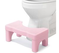 Pink Poop Stool Adult - 7" Toilet Stool with Non-Slip Designs for Squatting in Bathroom