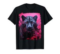 Pink Pop Art Panther Black Value Graphic T-Shirt, Men, Black, S