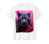 Pink Pop Art Panther Black Value Graphic T-Shirt, Men, White, L