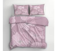Pink Poppy Single Duvet Cover Set - Flower Floral Bedding & Bedroom Decor, Super Soft Microfiber Quilt Cover and 1 Pillowcases, with Zip, Reversible Design (P56-R)