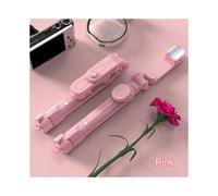 (Pink) Portable Selfie Stick Phone Tripod + Bluetooth Remote & Fill Light Live Stream