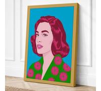 Pink Portrait Contemporary Canvas Wall Art Print 36x24 Inch (91 x 61 cm)