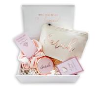 Pink Positive Personalised Filled Will you be my Bridesmaid Proposal Gift Box - Luxury Filled Bridesmaid Gift for Hen Do - Elegant and Thoughtful Keepsake for Bridal Party (Pink)