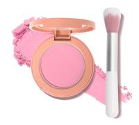 Pink Powder Blush for Cheeks with Brush, Natural Blendable Matte Blush Palette For Face Blushes, Silky Lightweight Texture for Women Face Makeup Rubores de Maquillaje, 06#