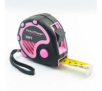 Pink Power 25ft Pink Tape Measure - Measuring Tape for Women's Tool Kit with Retractable Blade and Lock Button - Girls Measuring Kit - Lightweight Measurement Tool