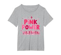 Pink Power: Empowering Women's Movement Celebration T-Shirt, Women's Plus, Heather Grey, 5X