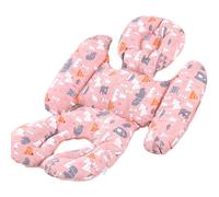 (Pink) Pram Baby Car Seat Cushion | Stroller Head Body Support Insert - Cotton Fabric Stroller Cushion Insert for Baby Cradles, Strollers, and Car Seats