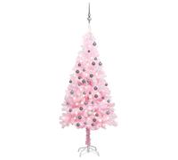 Pink Pre-Lit Artificial Christmas Tree with Baubles - 180 cm (6 ft)