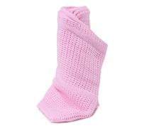 Pink Premium Quality 100% Cotton Cot Cellular Blanket,(100cmX150cm) Made in EU