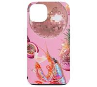 Pink Preppy Disco Ball Shrimp Martini Cocktail Summer Funny Case for iPhone 13