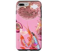 Pink Preppy Disco Ball Shrimp Martini Cocktail Summer Funny Case for iPhone 7 Plus/8 Plus