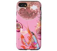 Pink Preppy Disco Ball Shrimp Martini Cocktail Summer Funny Case for iPhone SE (2020) / 7/8