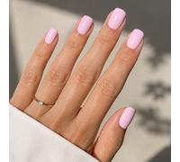 Pink Press On Nails Square - Pink Short Square Fake Nails, Press On Nails Reusable Stick On Nails in 15 Sizes, 30pcs False Nail Kit for Women & Girls (GirlyPink)