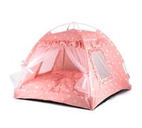 Pink Princess Cat Cave, Cute Teepee Tent for Indoor Cats & Small Dogs, Adorable Pet House Bed with Soft Removable Pillow (S, Pink)