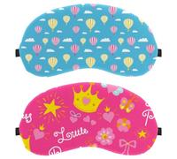 Pink Princess Crown Pattern 2-Pack Light-Blocking Soft Breathable Sleep Mask Eye Masks Sleeping Mask