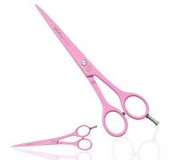 Pink Professional Barber Hairdressing Scissors THINNING Hair Cutting Shears Set+ CASE (Pink Scissors 5.5")