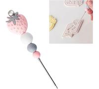 Pink Professional Pastry Scriber Needle,Cookie Biscuit Scriber Needle Strawberry Sugarcraft Needle Sugar Stir Tool For Professional Pastries Bakeware Sculpting and Modeling Tools Decorating Tools