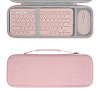 Pink Protective Keyboard Case Carrying Bag, Hard Storage Case Compatible with Magic Keyboard Numeric Keypad and Mouse (Pink)