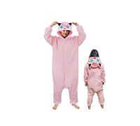 (Pink Pudding, Size M recommended height 159-168cm) Pokémon Ibruit Dog Gengar Snorlax Charmander Pikachu Children's Cartoon One-Piece Pajamas Pet Elf