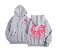 Pink Puff Graphic Hoodie for Women Trendy Preppy Sweatshirts Cute Hoodies for Teen Girls Casual Long Sleeve Pullover with Pockets Winter Spring Outfits UK 2024