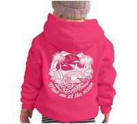 Pink Puff Hoodie, Ping Pong Puff Hoodies for Girls, Meet Me at The Ocean Hoodie Girls, Cute Preepy Hoodies Graphic Sweatshirts for Teen Girls Clothes Y2K Tops with Pockets