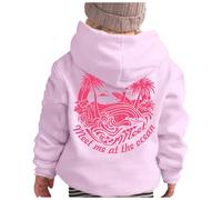 Pink Puff Hoodie, Ping Pong Puff Hoodies for Girls, Meet Me at The Ocean Hoodie Girls, Cute Preepy Hoodies Graphic Sweatshirts for Teen Girls Clothes Y2K Tops with Pockets