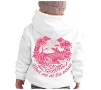 Pink Puff Hoodie, Ping Pong Puff Hoodies for Girls, Meet Me at The Ocean Hoodie Girls, Cute Preepy Hoodies Graphic Sweatshirts for Teen Girls Clothes Y2K Tops with Pockets