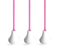 Pink Pull Cord String with Contrasting White Connector and Bell. Bright, Fun and Unique. Package of 3.