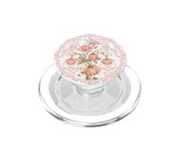 Pink Pumpkin Rose Floral Damask Vintage Pattern Autumn Fall PopSockets PopGrip for MagSafe