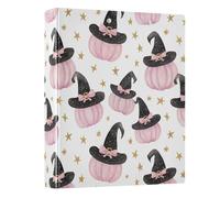 Pink Pumpkin Star Magic Hat 3 Ring Binder 1.5 Inch Round Ring Binder View Binder Holds 200 Documents for Home School Office Use