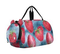 Pink Pumpkins Halloween Travel Duffle Bags Girls Tote Overnight Bags Toddler Carry on Duffel for Boys Sports Dance Bag, Watercolor Red Strawberry Blue, Classic