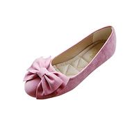 Pink Pumps Women's Flat Casual Shoes Women's Slip On Evening Shoes Fashionable Dance Shoes Plain Outdoor Shoes Lightweight Work Shoes Butterfly Walking Shoes Versatile Ballerina Shoes, red, 8.5 UK