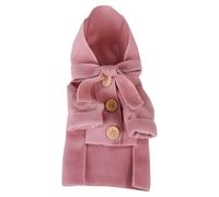 Pink Puppy Hooded Coat with Bow, Small Dog Winter Coat, Soft Felt Outerwear, British Style Warm Outfit for Small and Medium Dogs