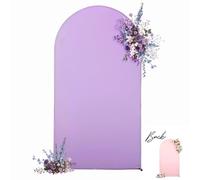 Pink Purple Arch Backdrop Cover 7.2FT Birthday Party Balloon Arch Covers Stretchy Wedding Lilac Lavender Purple Pink Arch Cover Spandex Banquet Bridal Baby Shower Backdrop Photo Backgrounds