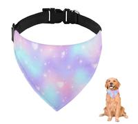 Pink Purple Blue Love Sky Dog Bandana with Adjustable Strap D Ring Dog Neckerchief Pet Bibs Triangle Bandanas for Dogs Pet Accessories for Dogs Puppy Cats Decor Machine Washable