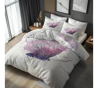 Pink Purple Butterfly Duvet Cover Super King Size 3 Piece with 2 Pillowcases, Modern Artistic Patterned Bedroom Decor Bedding, Soft Microfibre Quilt Cover with Zip HO#83