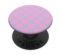 Pink Purple Checkered Classic Checker Pattern PopSockets Adhesive PopGrip